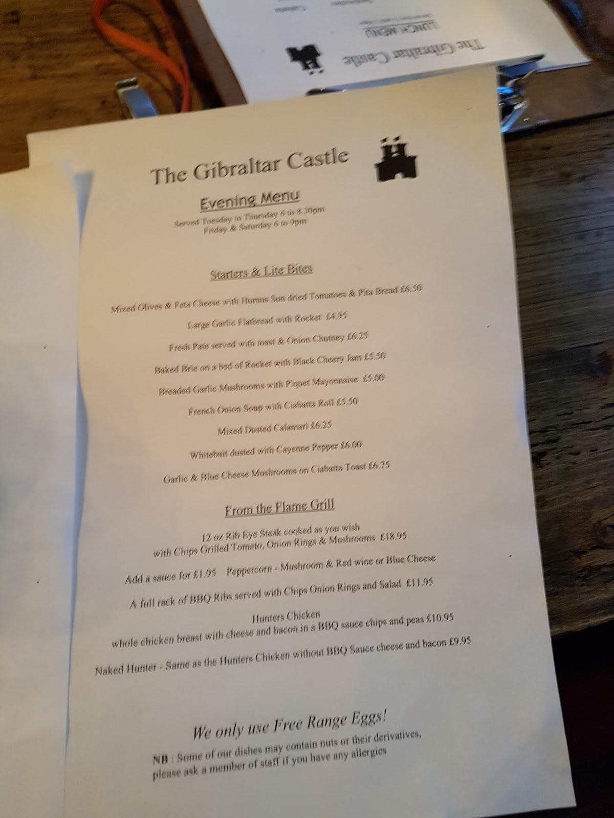 Menu at The Gibraltar Castle pub & bar, Harpenden