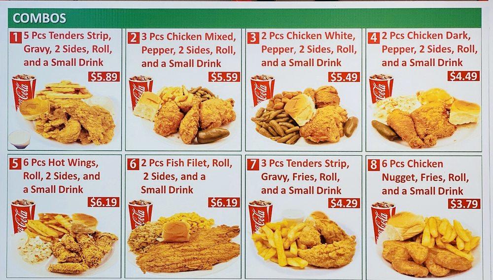 Menu at Thomas Fried Chicken fast food, Grand Prairie