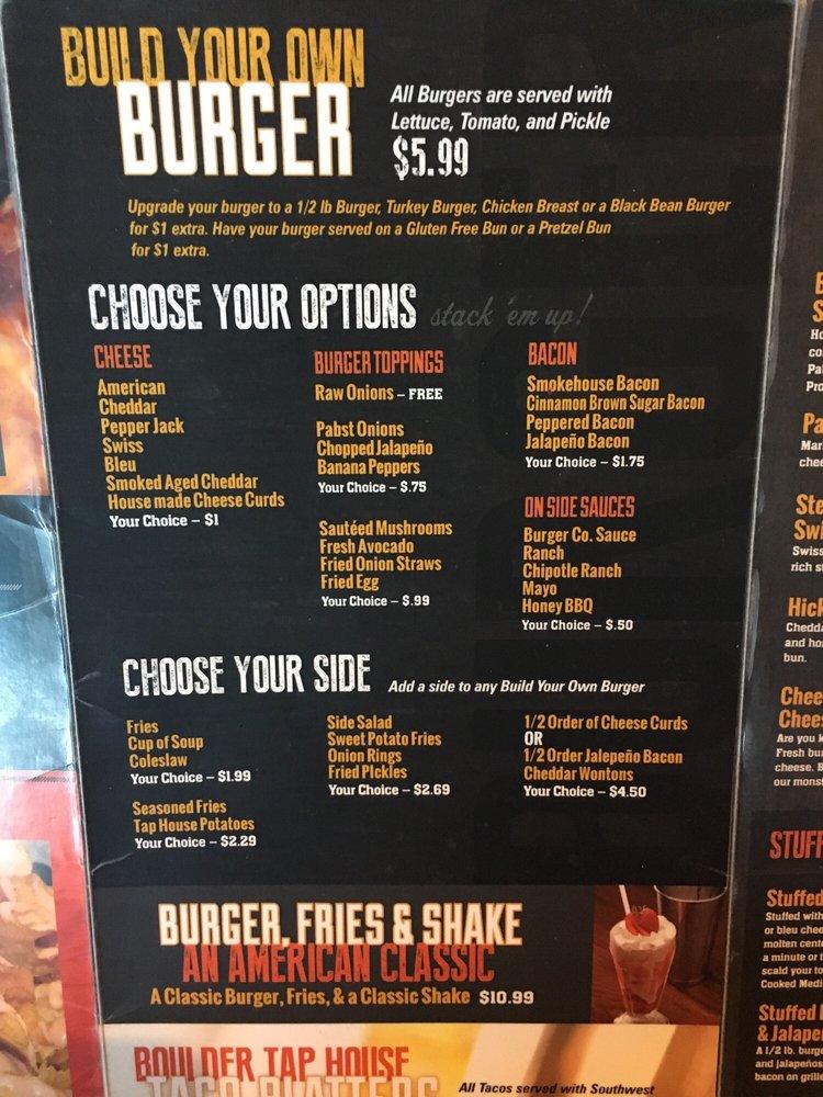 Menu at The Boulder Tap House Baxter pub & bar, Baxter