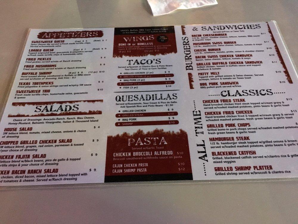 Menu at Sweetwater Grill pub & bar, Royse City, TX276