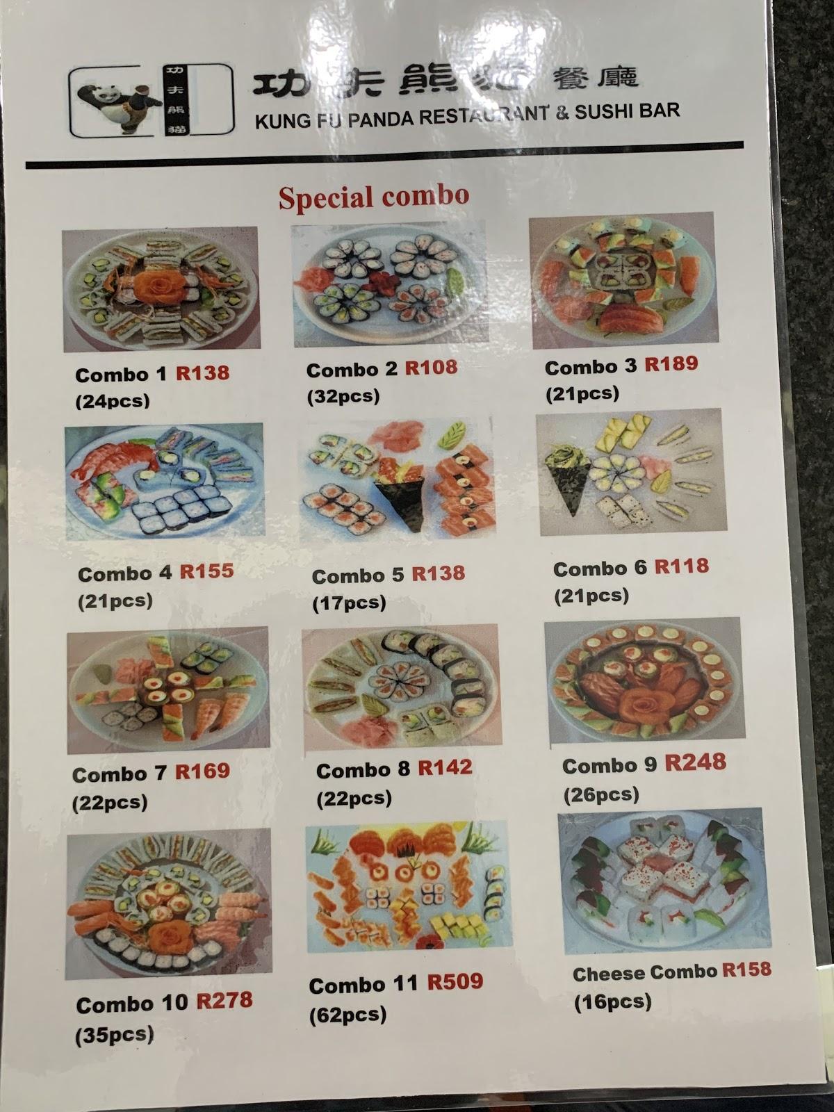 Menu at Kung-Fu Panda Restaurant, Middelburg