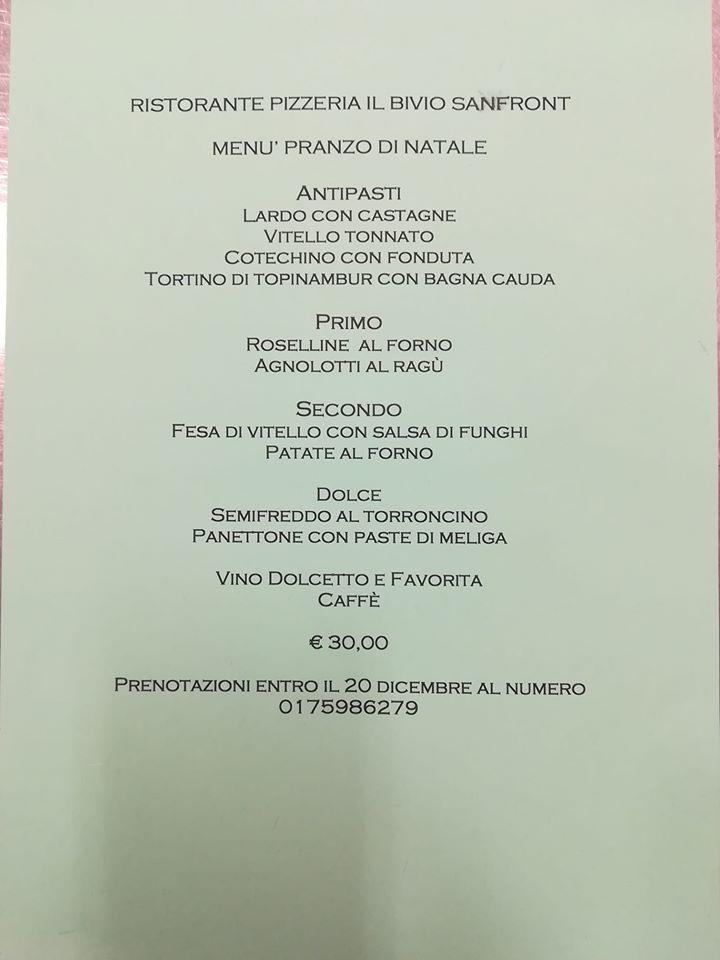 Menu Da Ristorante Il Bivio Sanfront