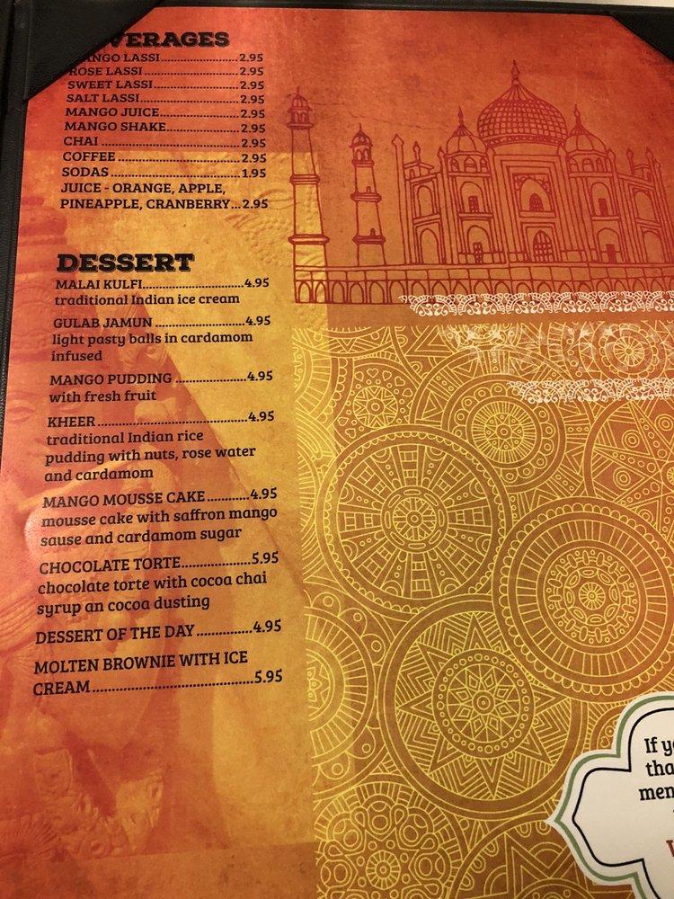 Menu at Pind Indian Cuisine restaurant, Grand Rapids
