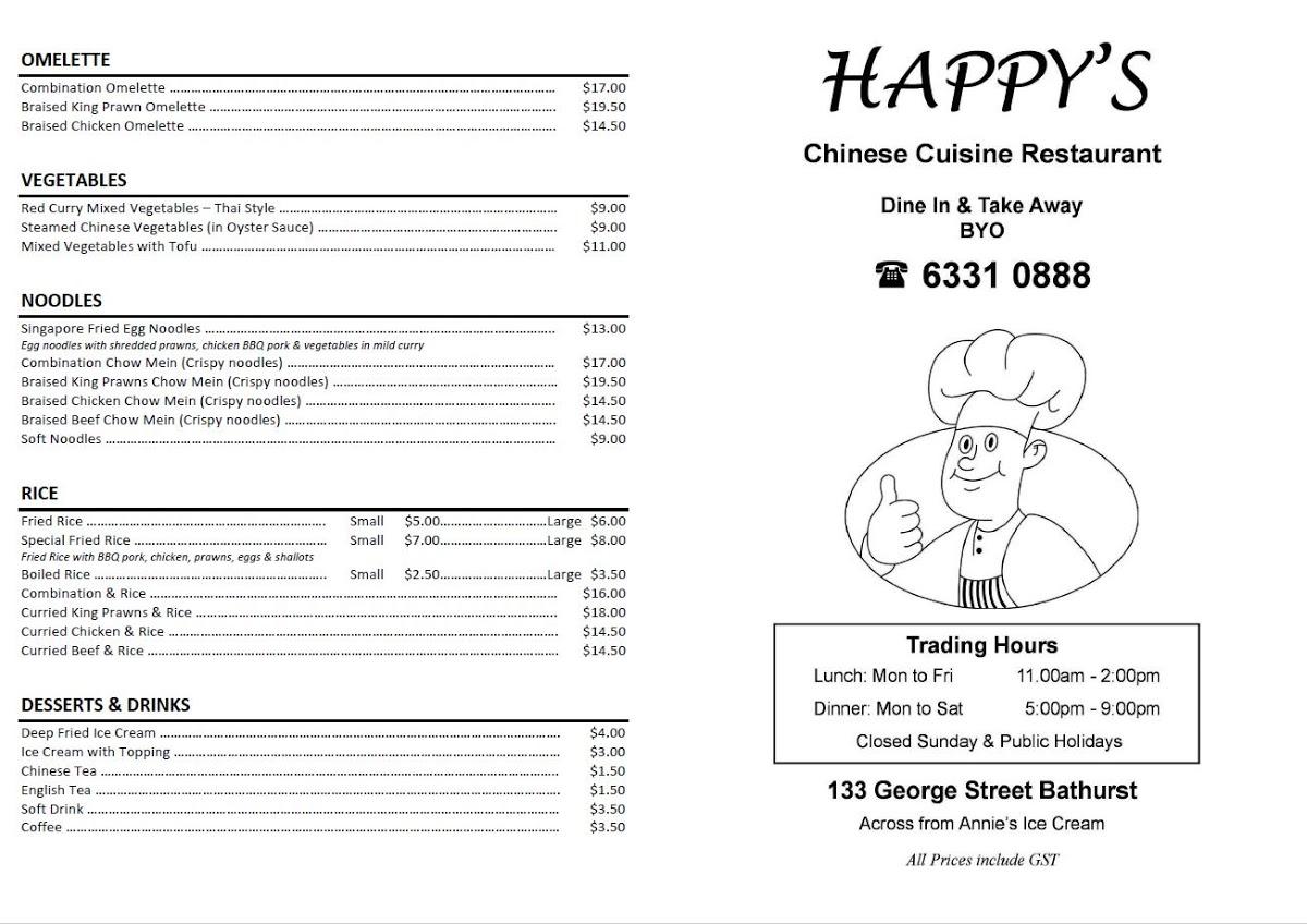 Happys chinese deals