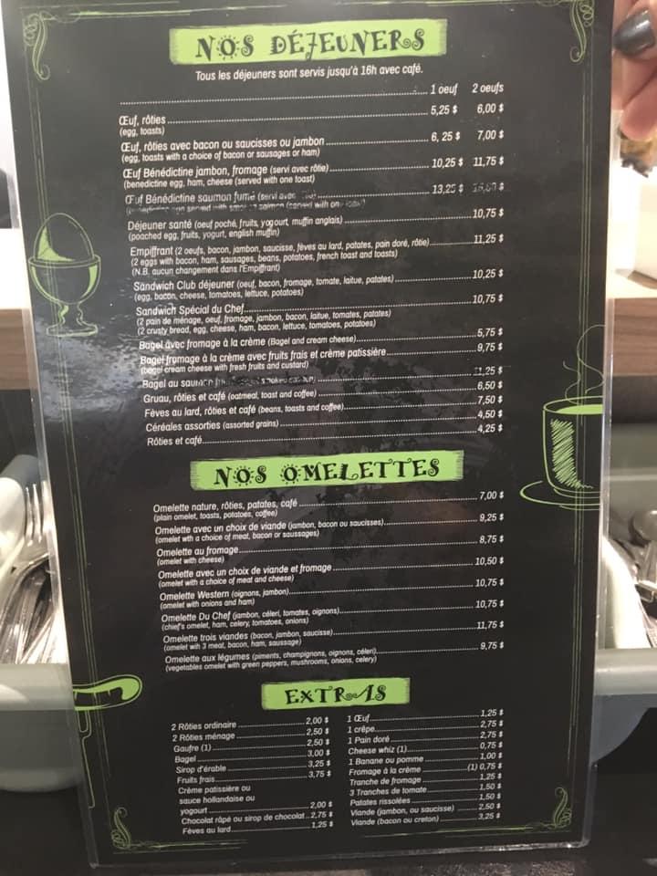 Menu au Restaurant Du Chef Matane Inc, Matane, 597 Av. du Phare E
