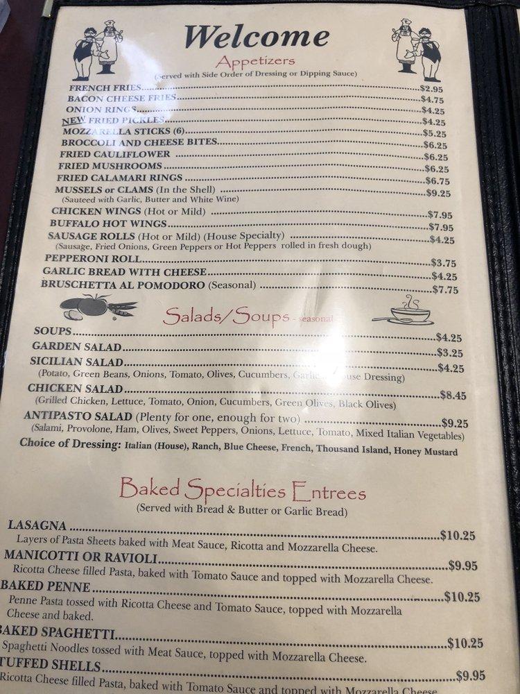 Menu at Padrinos Italian Restaurant, Beckley