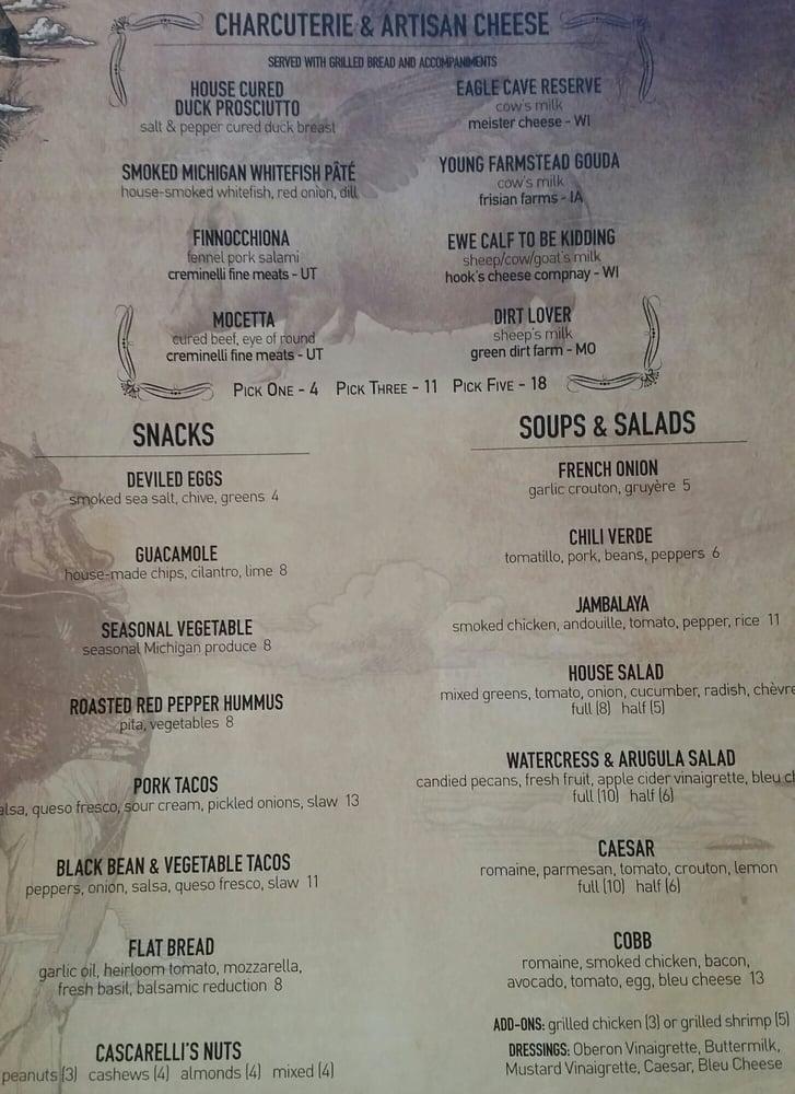 Menu at Bell's Eccentric Cafe, Kalamazoo