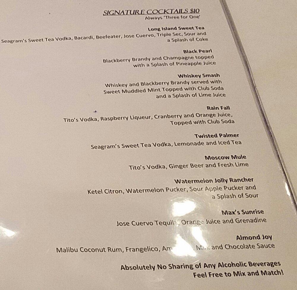 Menu at Ocean One Bar & Grille, Las Vegas