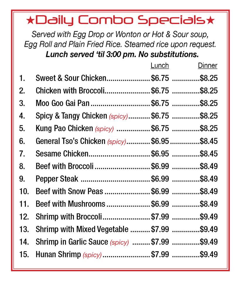 Menu at Panda Kitchen restaurant, Houston, Wilcrest Dr