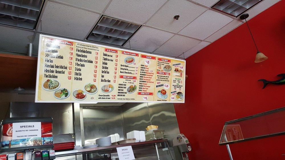Menu at Rosarito restaurant, Pasadena, E Colorado Blvd
