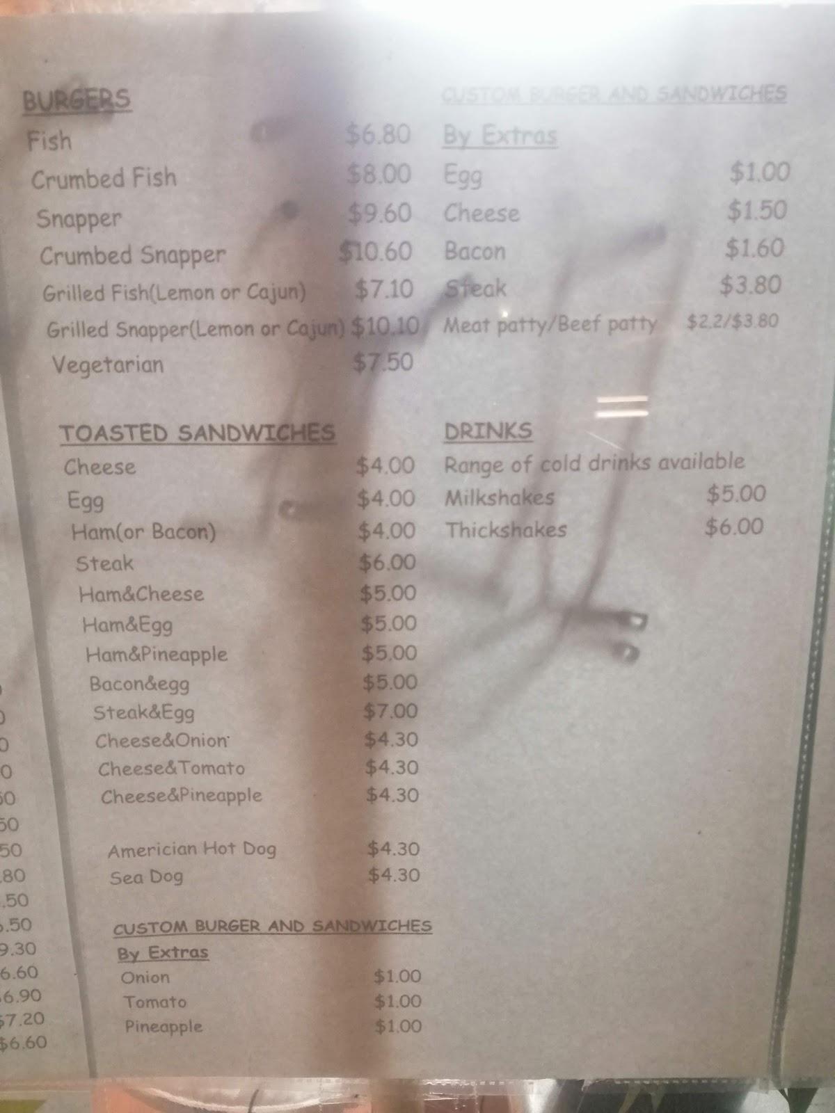 Menu at Epsom Fresh Fish & Chips Co fast food, Auckland