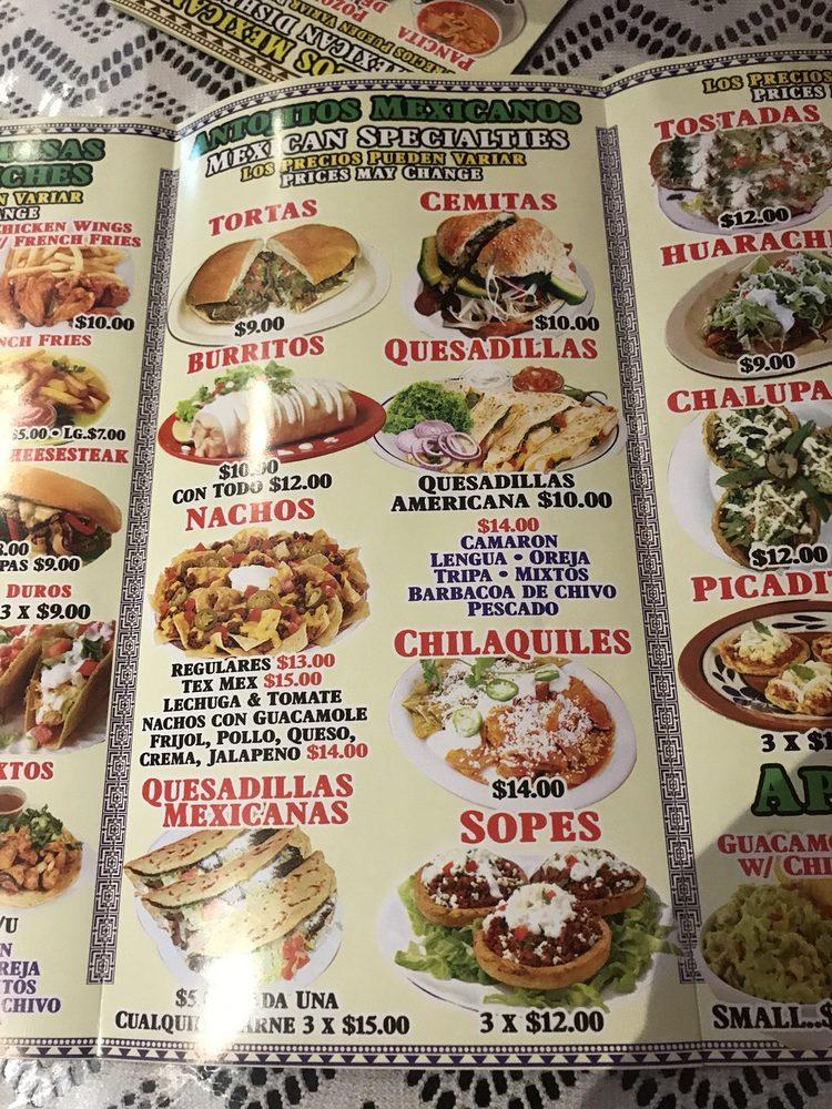 Menu At La Lomita Restaurant, New York City