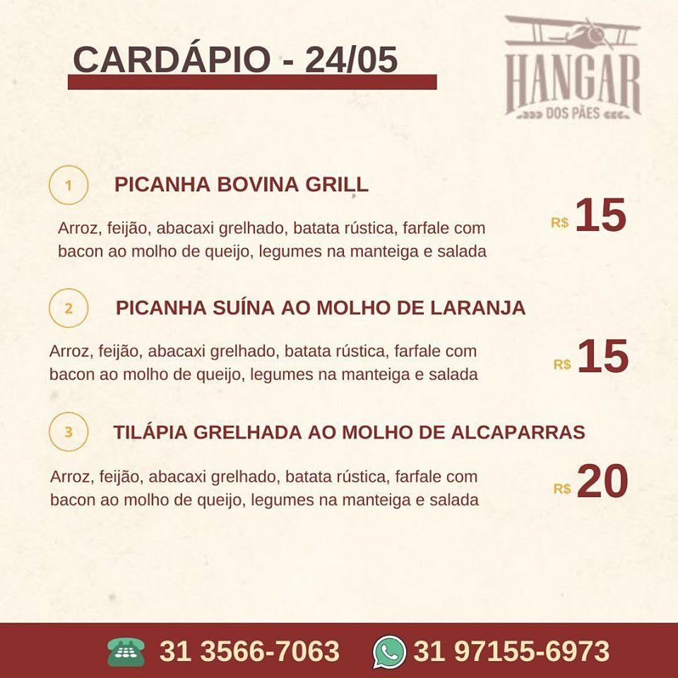 Menu em Hangar dos pães café Belo Horizonte