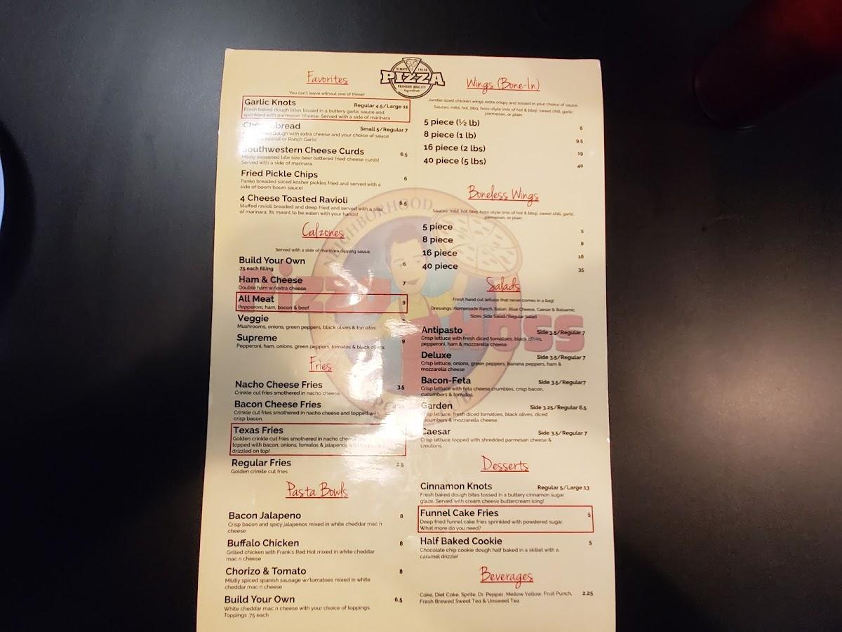 Menu at Pizza Hoss in Karns desserts, Knoxville, Oak Ridge Hwy