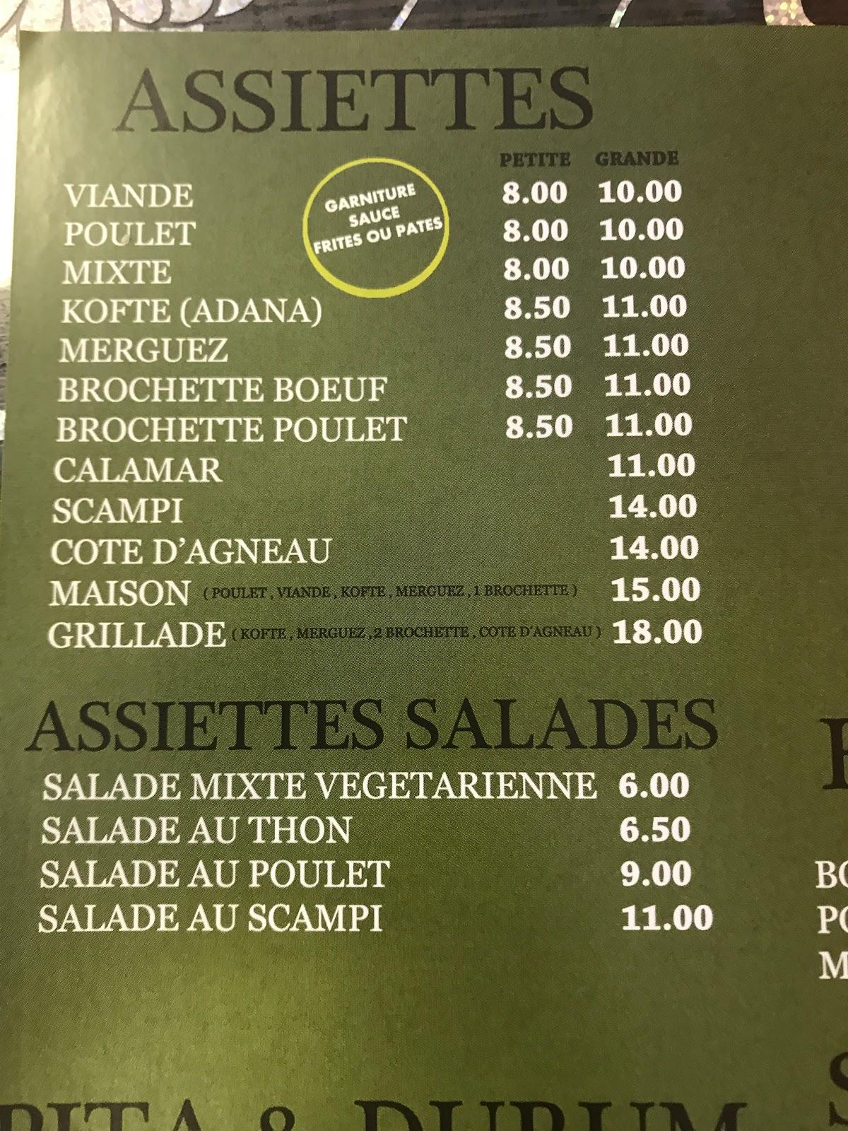 Carta de La Maison Du Kebab, SaintNicolas