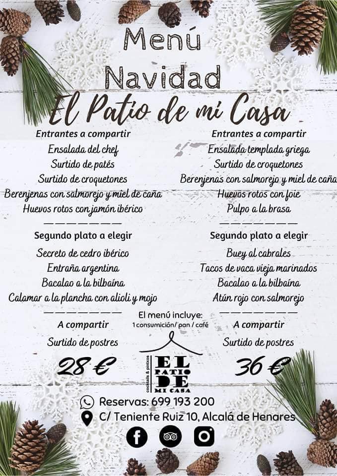 Carta del restaurante El Patio De Mi Casa, Alcala del Henares