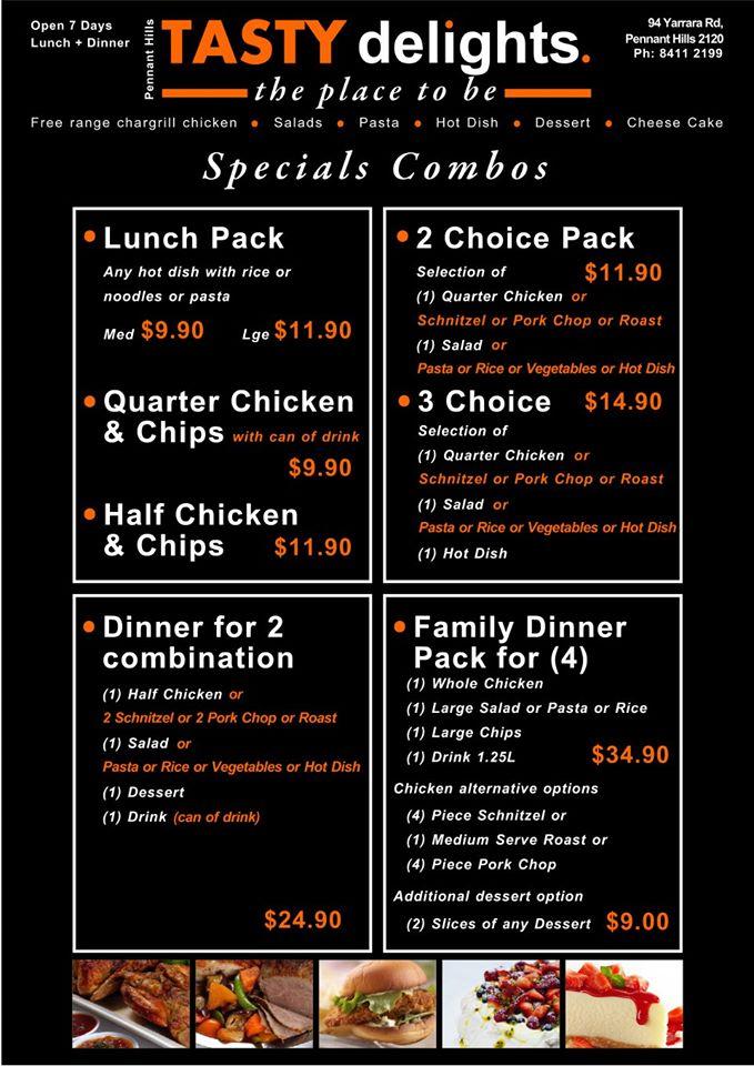 Menu at Tasty Delights Pennant Hills restaurant, Pennant Hills