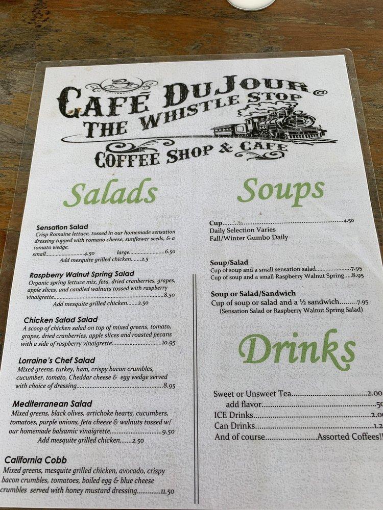 Menu at Cafe Du Jour The Whistle Stop, Denham Springs