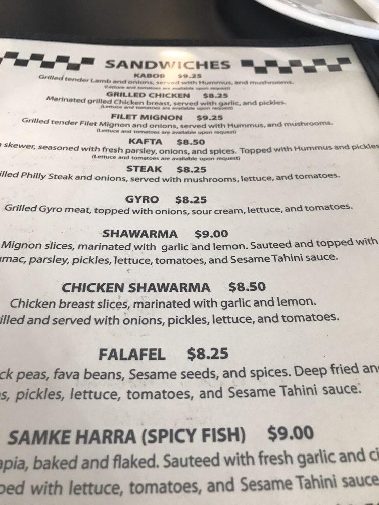Menu at KabobG Grill restaurant, Castle Shannon