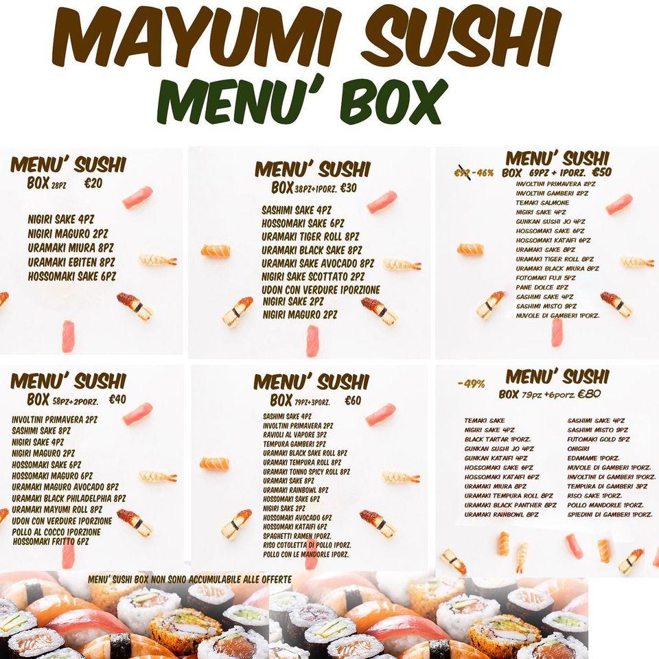 Menu at Mayumi Sushi Fusion restaurant, Bari