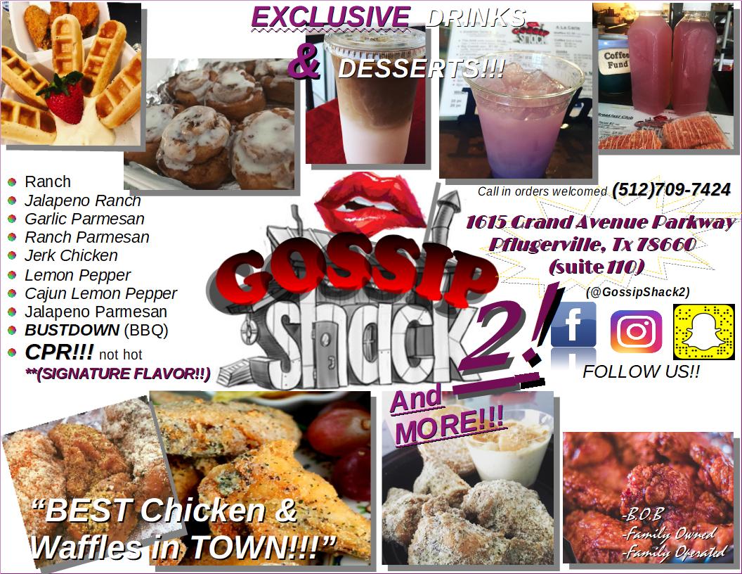 Menu at Gossip Shack GRAND AVE restaurant, Pflugerville