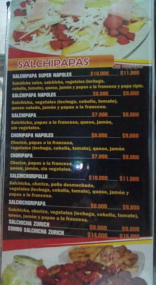 Menu At Napoles Restaurant, San Alberto