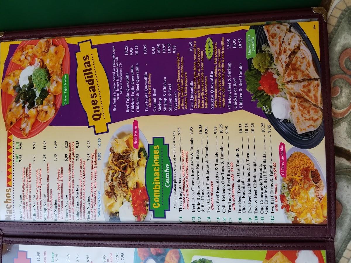 Menu at Amigo Juan restaurant, Atlanta, 601 US-59
