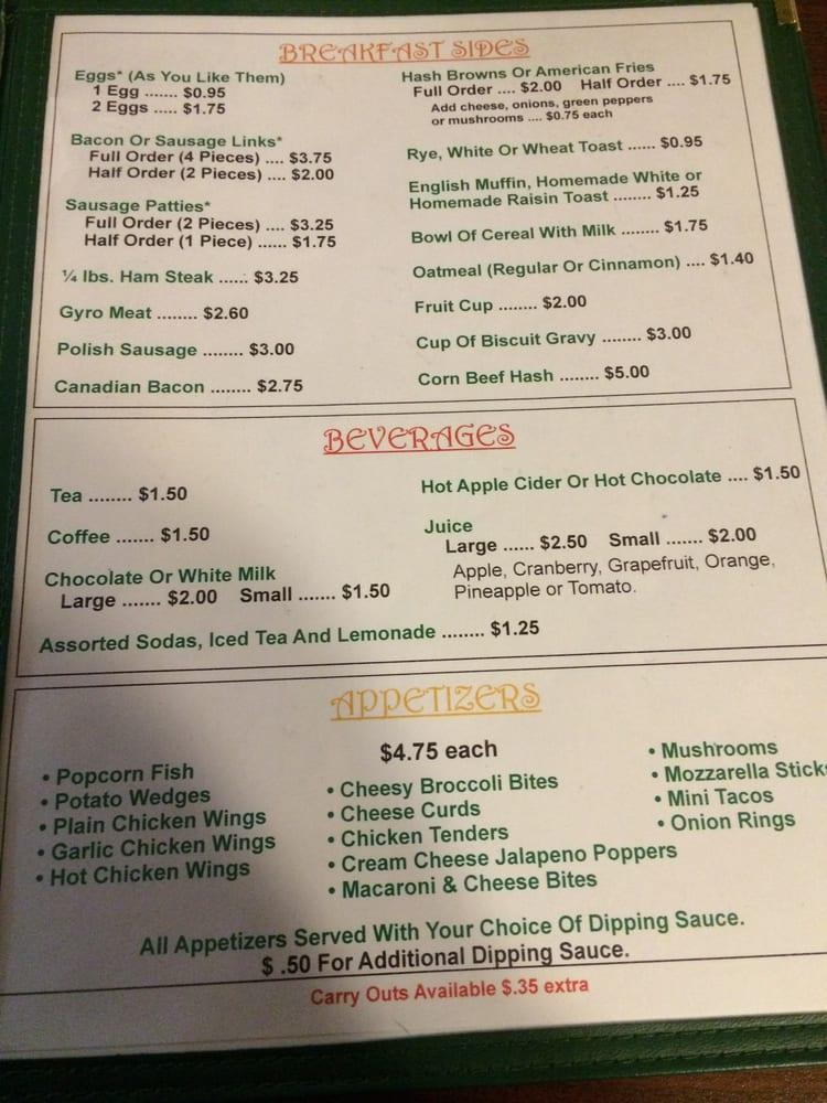 Menu at The Cabin Bar And Grill, Coloma