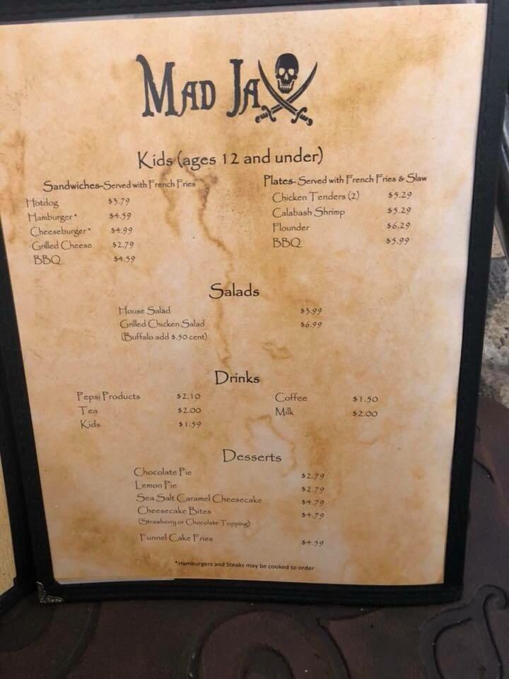 Menu at Mad Jax steakhouse, Millers Creek, NC16
