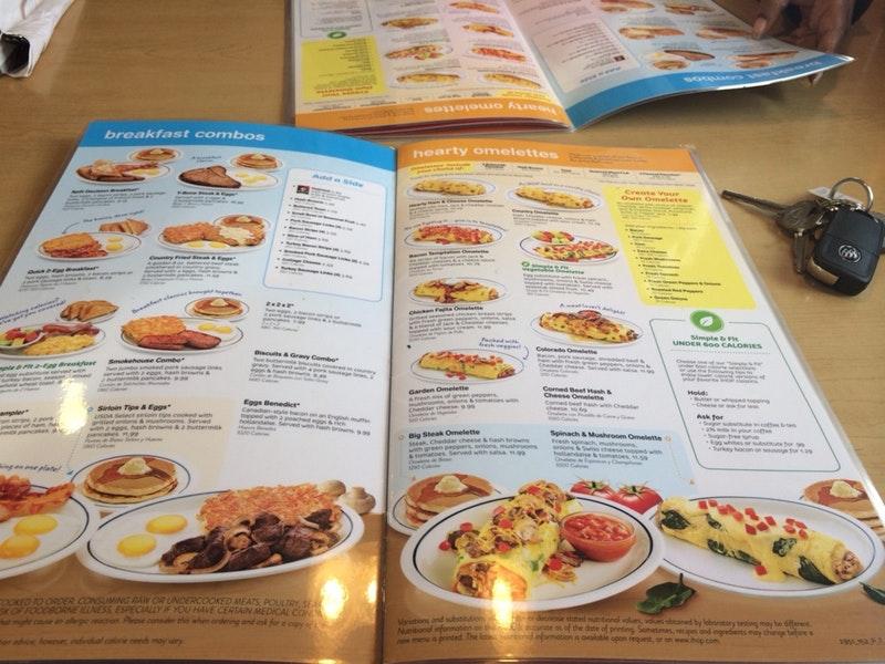 Menu at IHOP restaurant, Fairfield