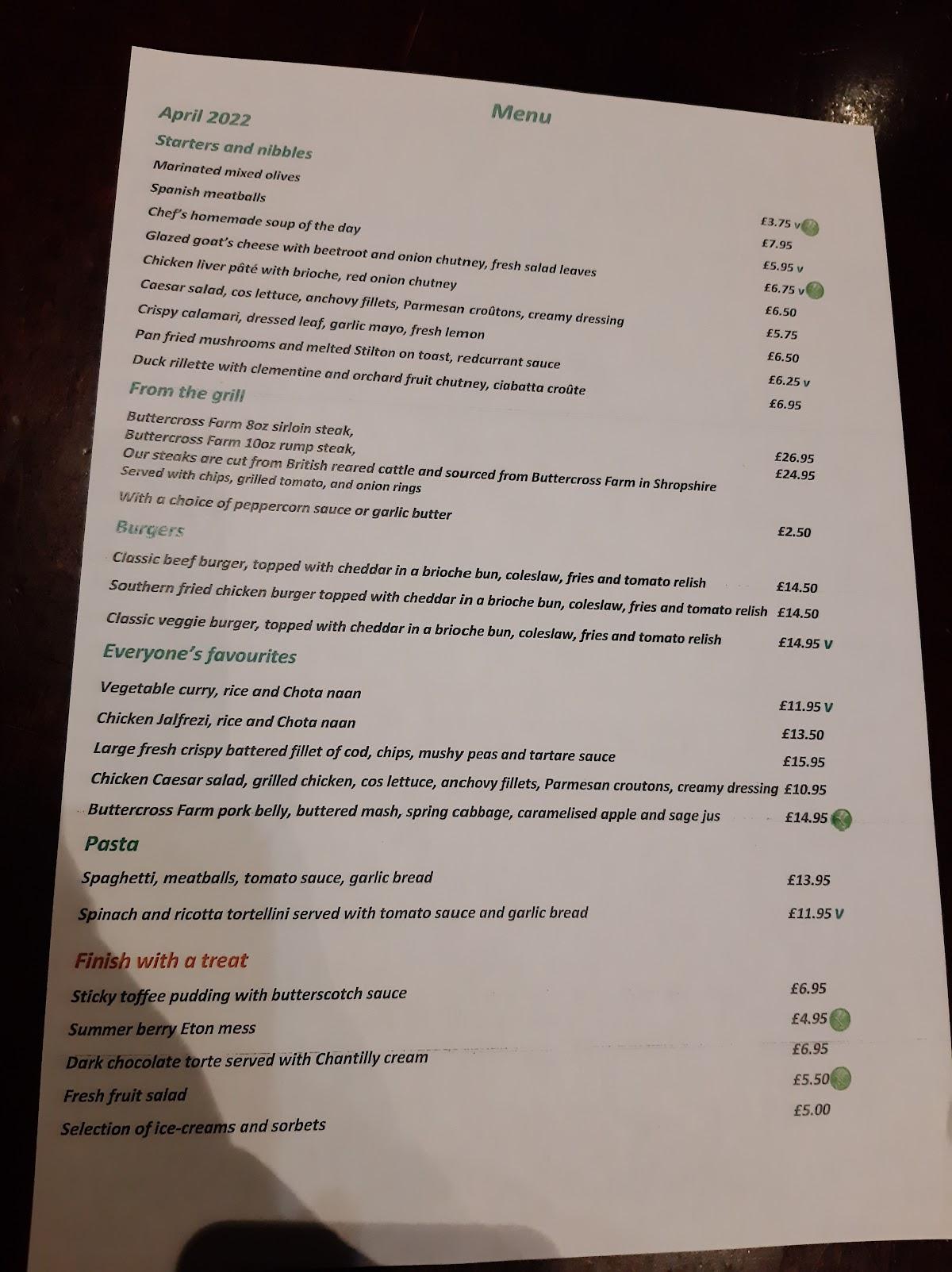 Menu At Olive Tree Restaurant Telford International Centre