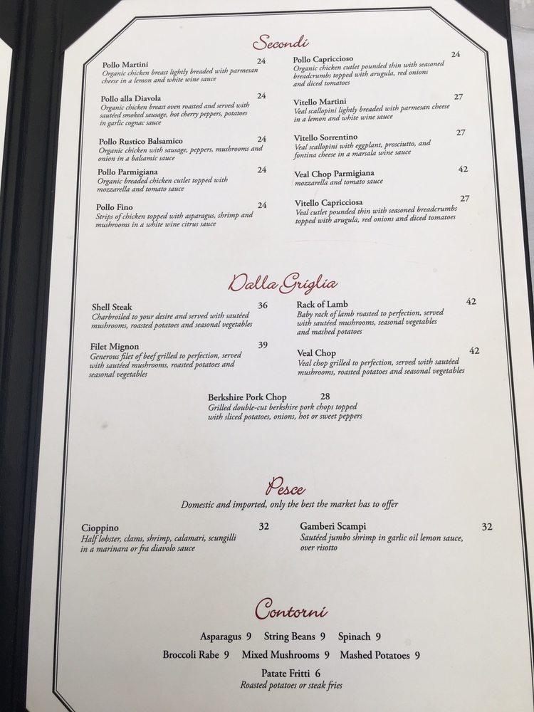 Menu at Sergio's Saw Pit restaurant, Port Chester