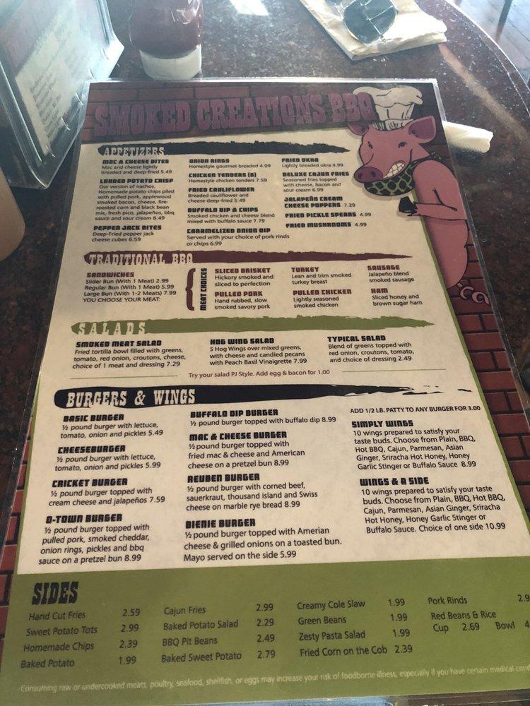Menu at Smoked Creations BBQ, Ottawa