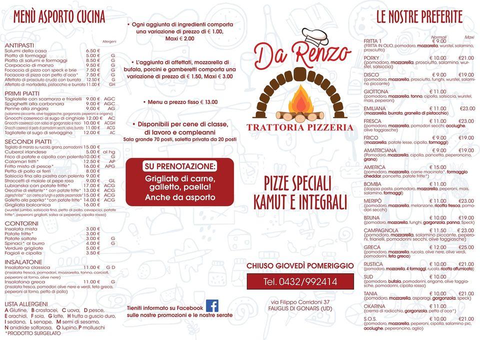 Menu di Da Renzo 