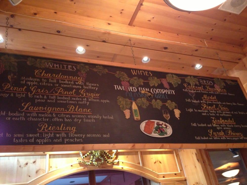 Menu at Twisted Fish Company Alaskan Grill pub & bar, Juneau