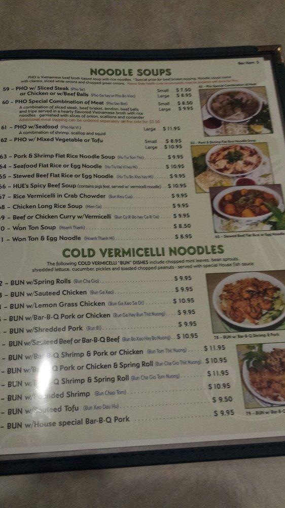 Menu at Bắc Nam restaurant, Honolulu