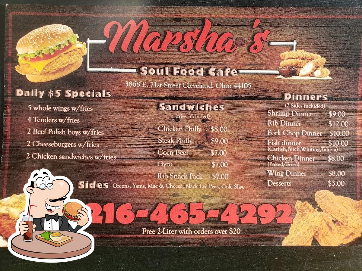 Marsha's soul food cafe menu