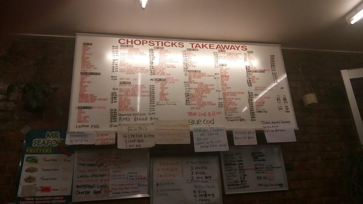 Menu at Chop Sticks Restaurant, Carterton