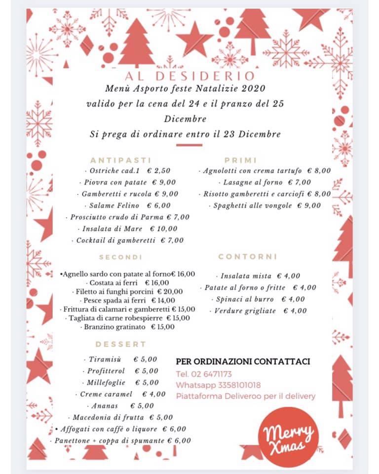 Menu di Ristorante Pizzeria Al Desiderio 