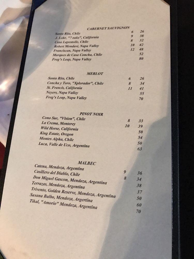 Menu at Brasilia Churrasco Steakhouse, Asheville