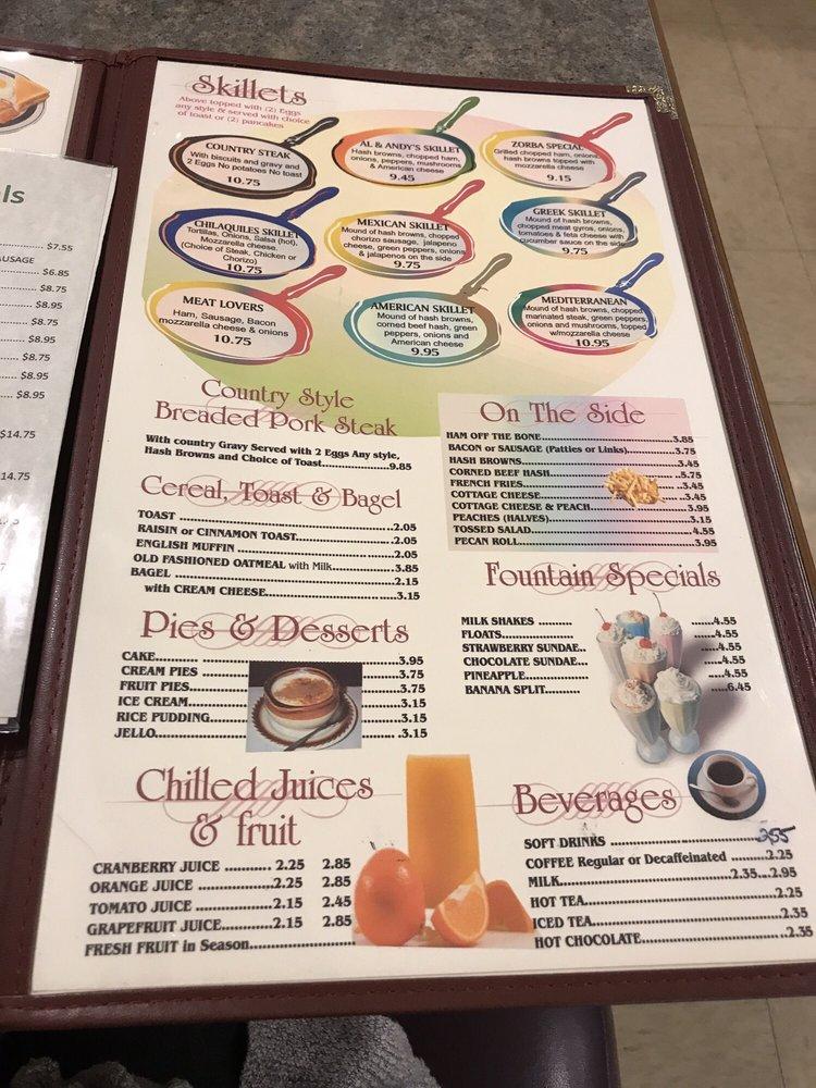 Menu at Al & Andy's Restaurant, Schiller Park