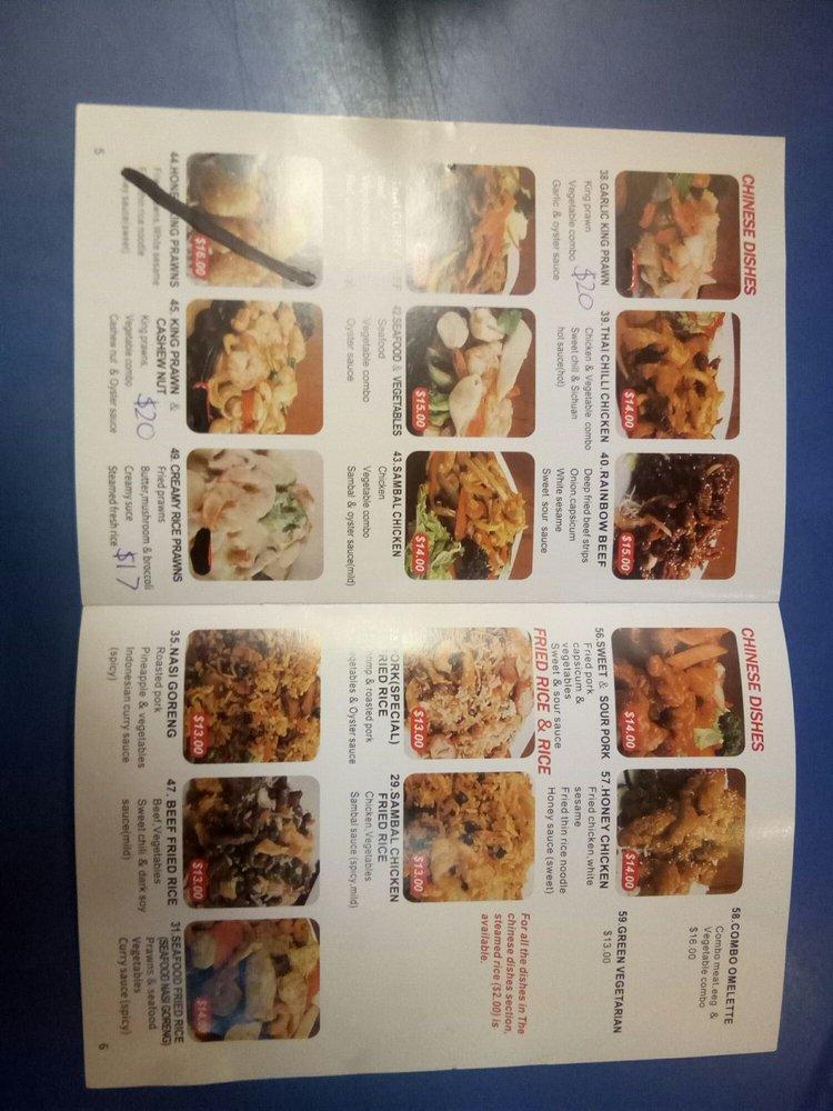 Menu at Jow Noodles restaurant, Caloundra