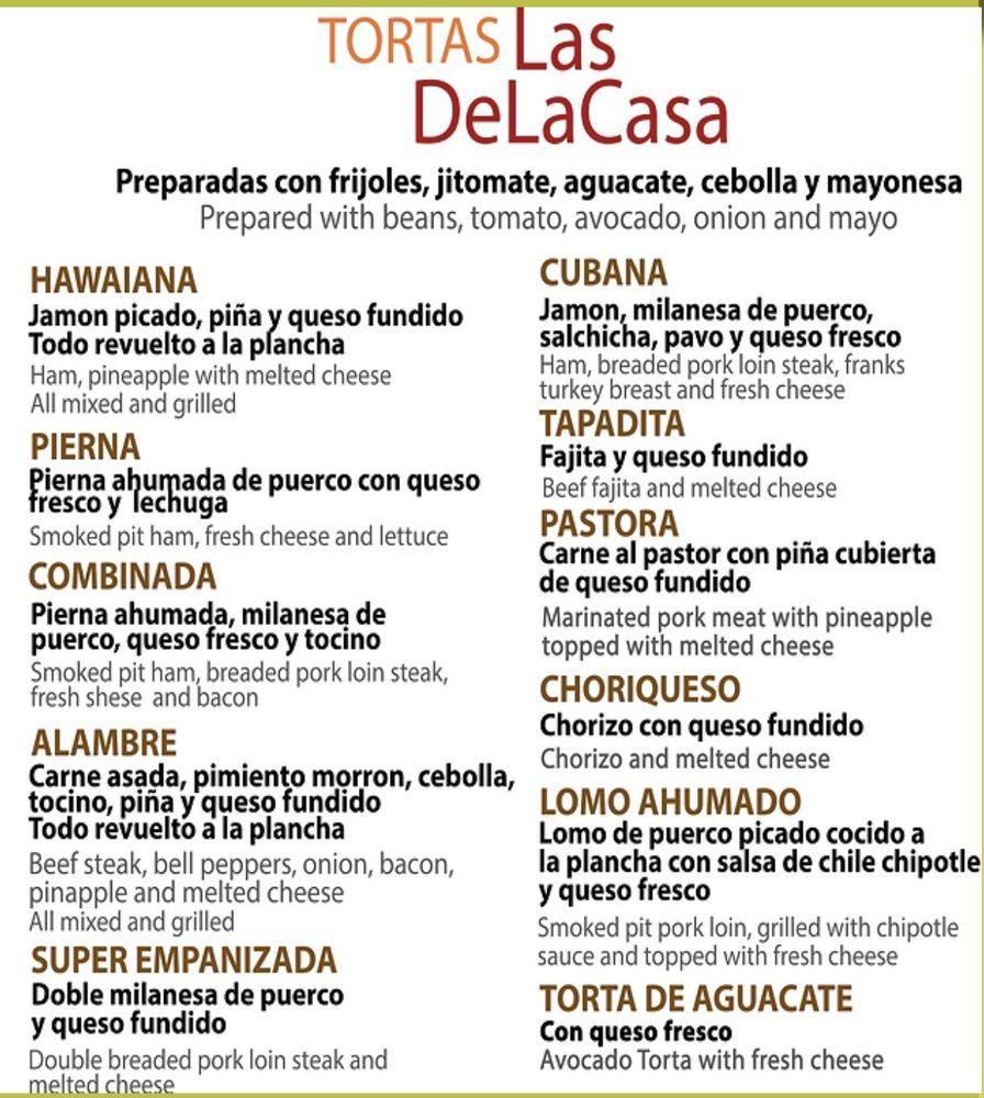 Menu at LA HECHIZERA TORTAS N RICHLAND HILLS restaurant, North Richland