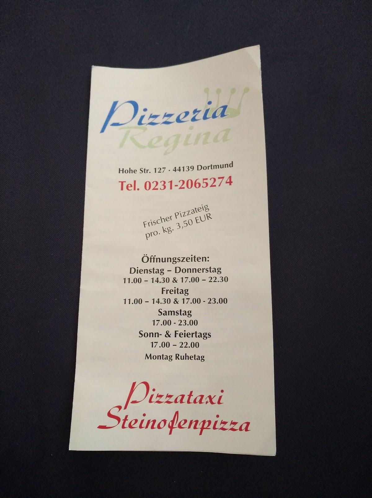 Speisekarte von Pizzeria Regina, Dortmund