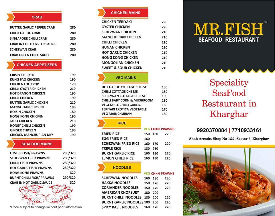 Menu at Mr.fish Seafood Restaurant, Navi Mumbai