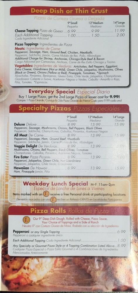 Menu At Virgil’s Chicago Pizzeria, Santa Fe, Airport Rd