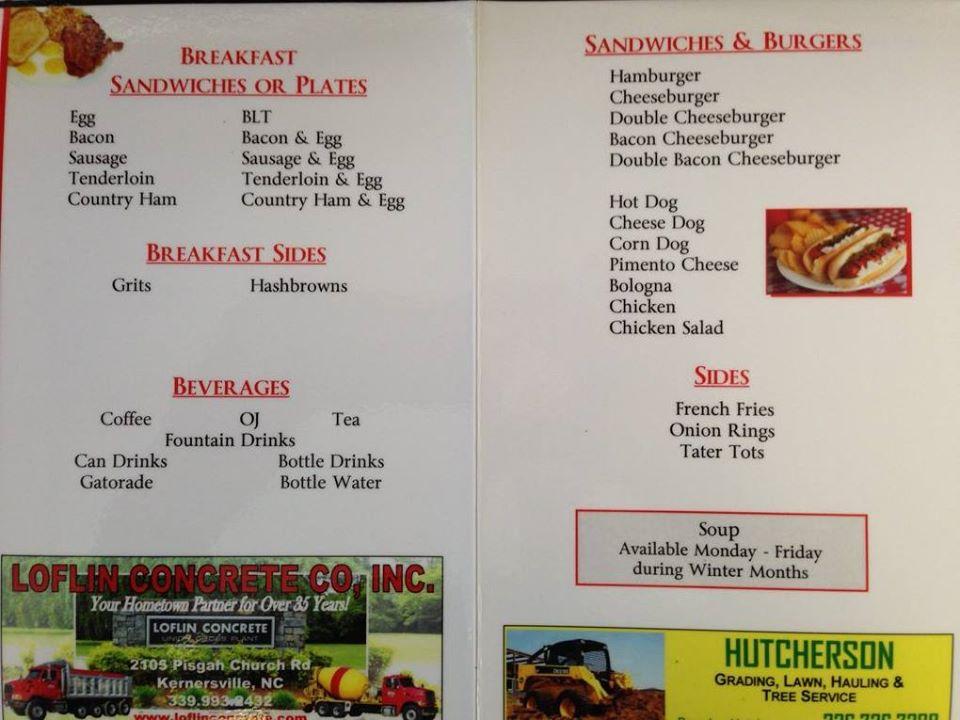 Menu at Tucker's Grill restaurant, High Point, N Main St