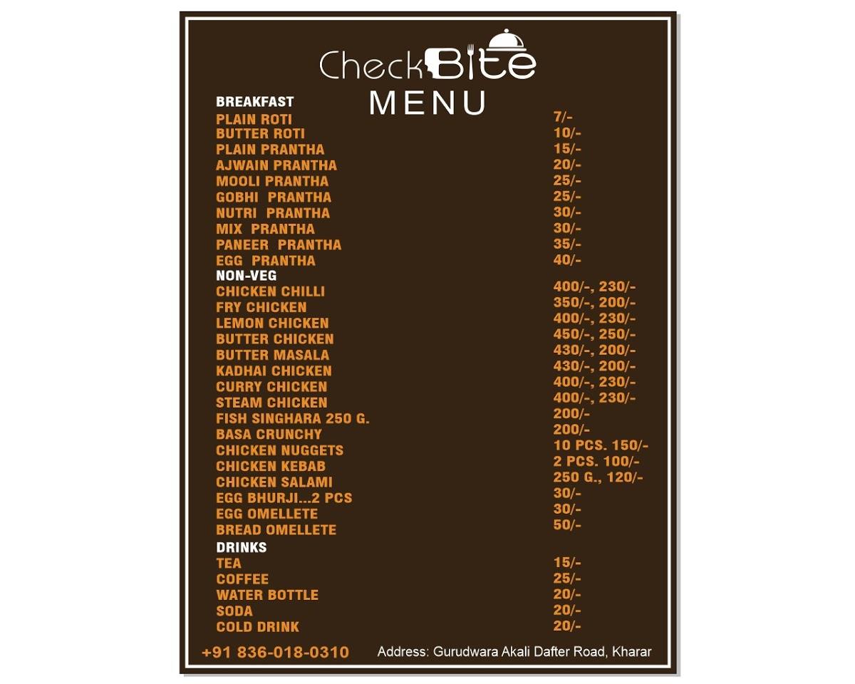 Check Bite. menu