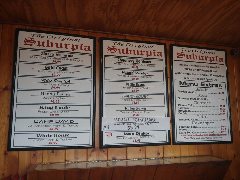 Menu at Suburpia Layton restaurant, Milwaukee, 116 E Layton Ave