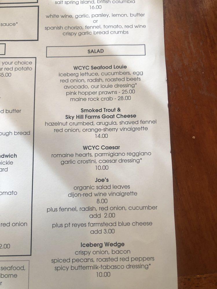 walnut creek yacht club menu